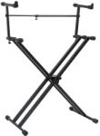 vidaXL X-alakú dupla merevítésű fekete billentyűzetállvány (70094)