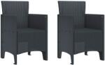 vidaXL Kerti Szék párnával 2 pcs Antracit 53 x 49 x 85 cm Polipropilén (847448)