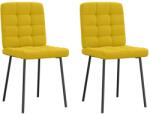 vidaXL 2 db sárga bársony étkezőszék (4101087)
