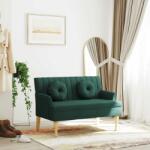 vidaXL sötétzöld szövetpad párnákkal 113x64, 5x75, 5 cm (372134)