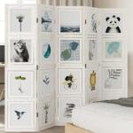 vidaXL 5 paneles fehér tömör császárfa térelválasztó (358693)