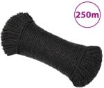 vidaXL fekete polipropilén munkakötél 3 mm 250 m (152999)