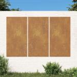vidaXL 3 db napmintás corten acél kerti faldísz 105 x 55 cm (824512)