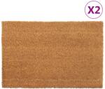 vidaXL 2 db természetes színű rojtos kókuszrost lábtörlő 40 x 60 cm (155558)