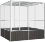 vidaXL antracitszürke horganyzott acél madárketrec 213, 5x217, 5x211, 5cm (171549)