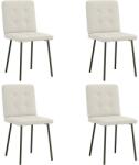 vidaXL 4 db krémszínű bársony étkezőszék (3315166)