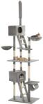 vidaXL szürke macskabútor szizál kaparófákkal 230-260 cm (170522)