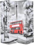 vidaXL fekete-fehér londoni busz mintás paraván 160 x 170 cm (245874)