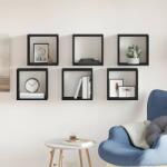 vidaXL 6 db fekete tölgyszínű szerelt fa fali kockapolc 30x15x30 cm (862057)