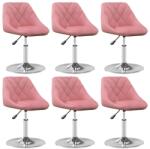 vidaXL 6 db rózsaszín bársony dönthető étkezőszék (3088774)