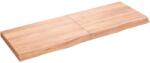 vidaXL világosbarna kezelt tömör tölgyfa fali polc 140 x 50 x (2-6) cm (363705)