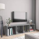 vidaXL szürke sonoma színű szerelt fa könyv-/TV-szekrény 143x30x36 cm (815271)