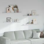 vidaXL Falpolc polcokkal 4 pcs Fehér márvány 115 x 9 x 3 cm Faanyag (42020030)