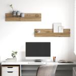 vidaXL Falpolc polcokkal 2 pcs Artisan tölgy 80 x 11, 5 x 18 cm Faanyag (875189)
