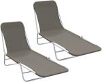 vidaXL 2 db szürke összecsukható acél és szövet napozóágy (44302)