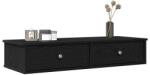 vidaXL fekete szerelt fa falipolc fiókokkal 100 x 37, 5 x 19 cm (859960)