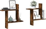 vidaXL 2 db füstös tölgy színű szerelt fa fali polc 50 x 12 x 50 cm (853258)