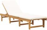 vidaXL összecsukható tömör akácfa napozóágy párnával (46490)
