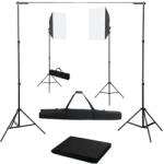 vidaXL fotóstúdió-felszerelés softbox lámpákkal és háttérrel (3055059)
