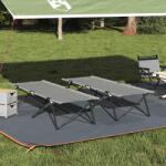 vidaXL Összecsukható Kemping Ágy 2 pcs Szürke 206 x 76 x 74 cm (42003171)