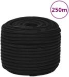 vidaXL fekete poliészter munkakötél 14 mm 250 m (152833)
