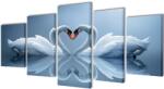 vidaXL Vászon falikép szett hattyú 100 x 50 cm (241568)