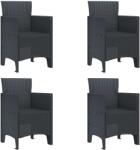 vidaXL Kerti Szék párnával 4 pcs Antracit 53 x 49 x 85 cm Polipropilén (847468)