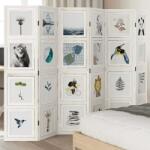 vidaXL 6 paneles fehér tömör császárfa térelválasztó (358697)