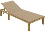 vidaXL impregnált fenyőfa napozóágy bézs párnával (3065822)