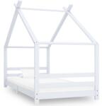 vidaXL fehér tömör fenyőfa gyerekágy-keret 90 x 200 cm (289612)
