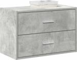 vidaXL betonszürke szerelt fa szekrény 2 fiókkal 60 x 31 x 40 cm (858827)