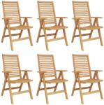 vidaXL Kerti Szék 6 pcs Barna 52 x 64.5 x 108 cm Tömör tíkfa (3376032)