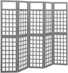 vidaXL 5 paneles szürke fenyőfa térelválasztó/lugasrács 201, 5 x 180 cm (316488)