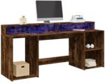 vidaXL füstös tölgy színű szerelt fa íróasztal LED-ekkel 200x55x91 cm (3309442)