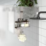 vidaXL szálcsiszolt 304 rozsdamentes acél felakasztható zuhanypolc (4004901)