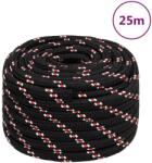 vidaXL fekete polipropilén hajókötél 20 mm 25 m (152367)
