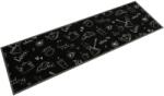 vidaXL fekete reggeli mintás mosható bársony konyhaszőnyeg 45x150 cm (4005584)