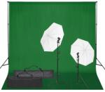 vidaXL fotóstúdió-felszerelés lámpákkal és háttérrel (3094639)