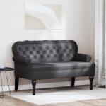 vidaXL Chesterfield Pad Fekete 119.5 x 64.5 x 75 cm Műbőr (42019299)