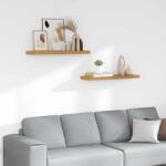 vidaXL Falpolc Falra szerelhető 2 pcs Bézs 90 x 23, 5 x 4 cm Faanyag (42019996)