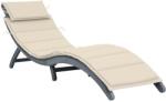 vidaXL szürke tömör akácfa napozóágy párnával (3064046)
