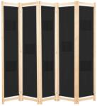 vidaXL fekete 5-paneles szövetparaván 200 x 170 x 4 cm (248185)