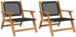 vidaXL Kerti bútor 2 pcs Fekete 67 x 78 x 73 cm Tömör Akácfa (367827)