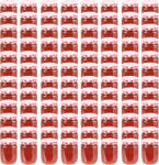 vidaXL 96 db 230 ml-es befőttesüveg piros-fehér tetővel (50799)