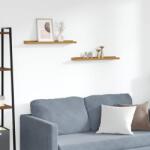 vidaXL Falpolc polcokkal tárolóval 2 pcs Bézs 60 x 9 x 3 cm Faanyag (42020032)