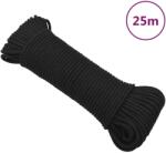 vidaXL teljesen fekete polipropilén hajókötél 4 mm 25 m (152486)