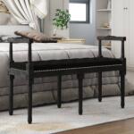 vidaXL fekete bársony pad 110x40x70 cm (344428)