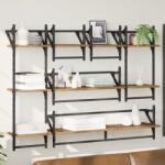 vidaXL Fali polc készlet 6 pcs Öreg fa 100 x 25 x 30 cm Faanyag (882838)