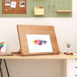 vidaXL tömör bükkfa asztali festőállvány 65 x 48 x 7 cm (30227)