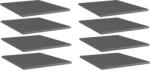 vidaXL 8 db magasfényű szürke szerelt fa könyvespolc 40 x 50 x 1, 5 cm (805201)